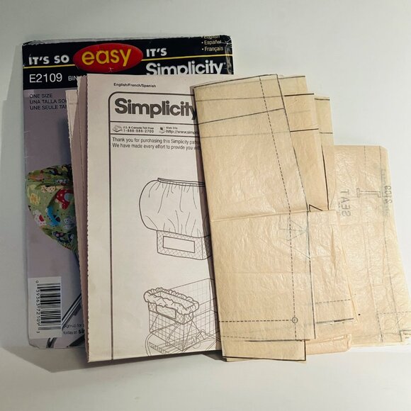 Baby Shopping Cart Seat Cover Sewing Pattern Simplicity 2106 E2106 Cut Complete - Picture 5 of 5